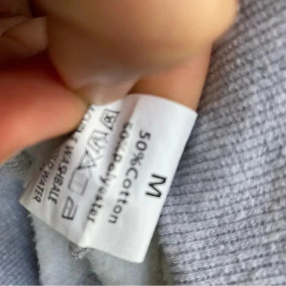 Scuba Neck Cropped Hoodie, Light Gray, Women’s Medium gray hoodie with pocket - Picture 13 of 13